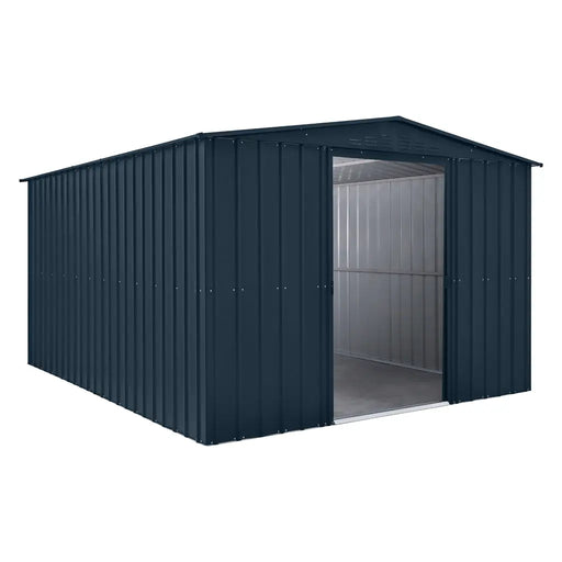 Global 10x10 Anthracite  Metal Apex Shed - Chestnut Mill