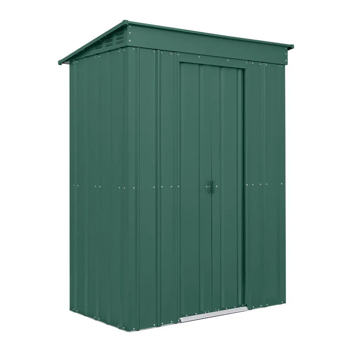 Global 5x3 Heritage Green Metal Pent Shed - Chestnut Mill