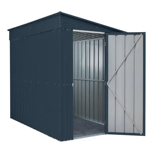 Global 5x8  Anthracite Grey Metal Lean-To Shed - Chestnut Mill