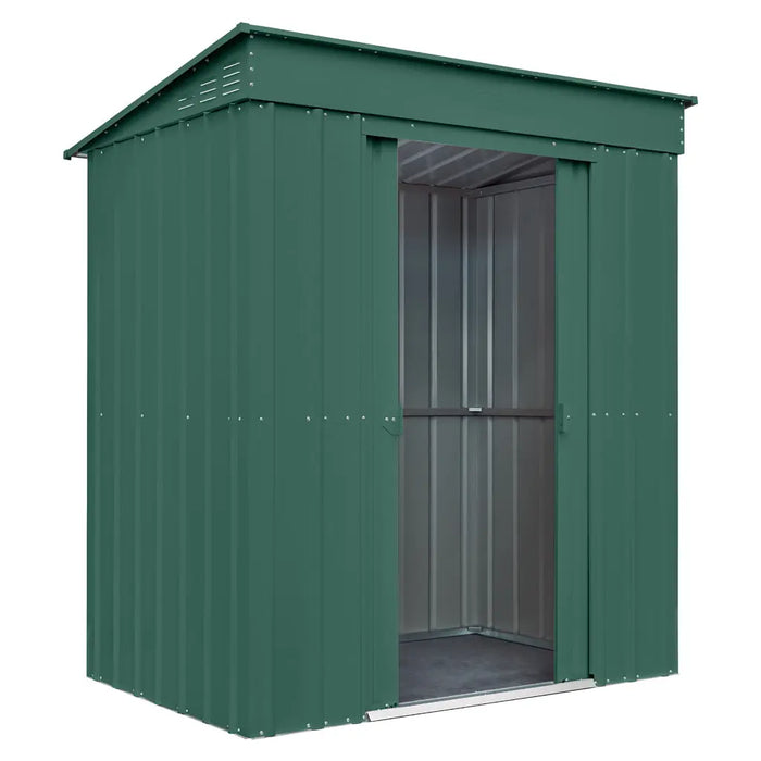 Global 6x3 Heritage Green Metal Pent Shed - Chestnut Mill