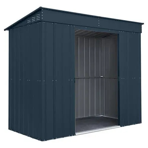 Global 8x4 Anthracite Grey Metal Pent Shed - Chestnut Mill