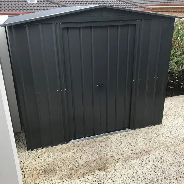 Global 8x8 Anthracite  Metal Apex Shed - Chestnut Mill