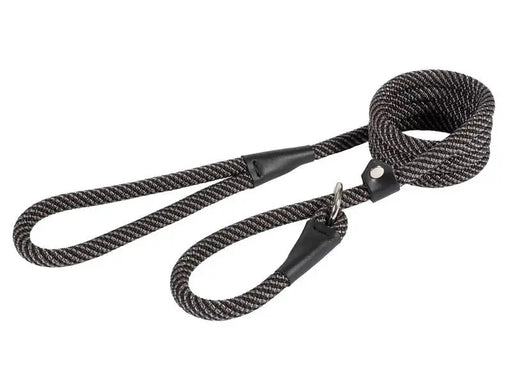 Ancol Extreme Rope Slip Lead Black / Grey - 12mm - 1.5m Length - Chestnut Mill