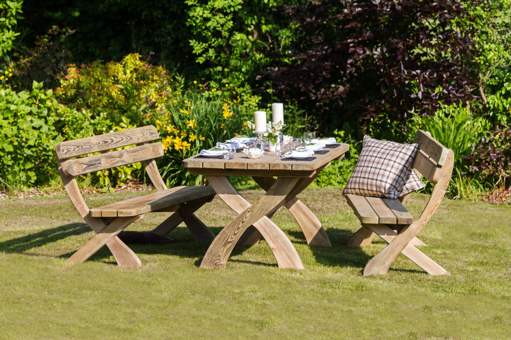 HARRIET TABLE & 2 BENCH SET - Chestnut Mill