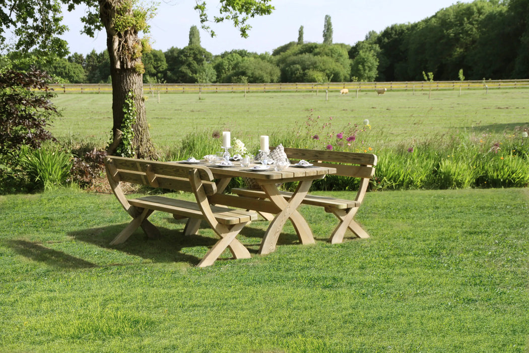 HARRIET TABLE & 2 BENCH SET - Chestnut Mill
