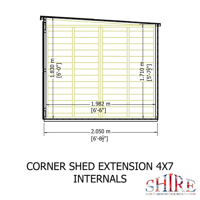 Hampton Summerhouse with side shed - 7'x11' - Chestnut Mill