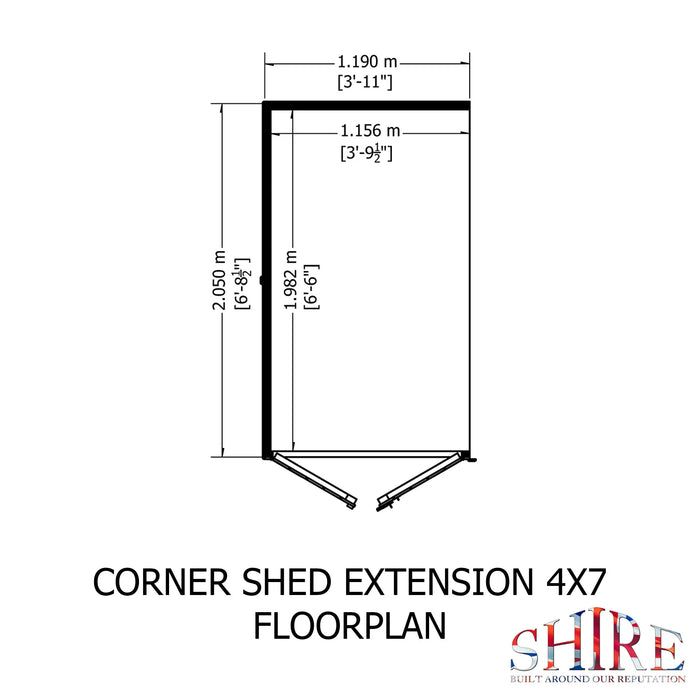 Hampton Summerhouse with side shed - 7'x11' - Chestnut Mill