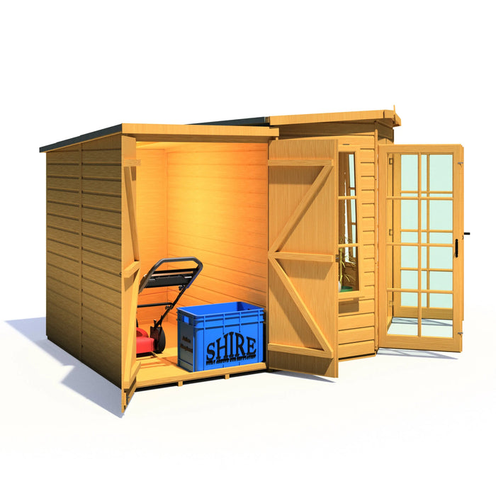 Hampton Summerhouse with side shed - 7'x11' - Chestnut Mill