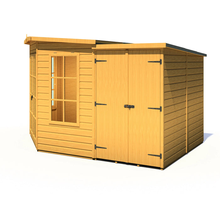 Hampton Summerhouse with side shed - 8'x11' - Chestnut Mill