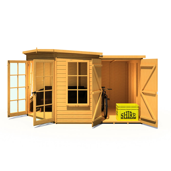 Hampton Summerhouse with side shed - 8'x11' - Chestnut Mill