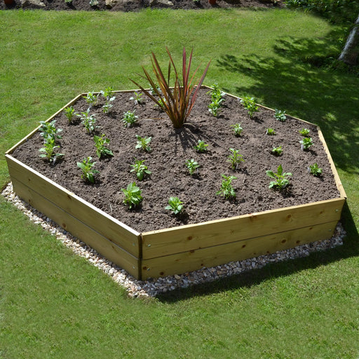 Hexagonal Raised Bed 30 cm High, 120cm each side - Chestnut Mill