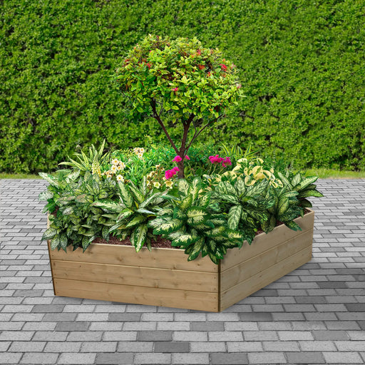 Hexagonal Raised Bed 45 cm High, 120cm each side - Chestnut Mill