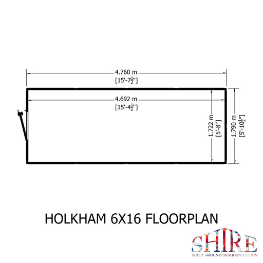 Holkham Greenhouse - 16'x6' - Chestnut Mill