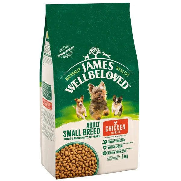 James Wellbeloved Dog Adult Small Breed Chicken & Rice - Various Sizes - Chestnut Mill