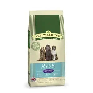 James Wellbeloved Dog Senior Duck & Rice  - 15kg - SEPTEMBER SPECIAL OFFER - 11% OFF - Chestnut Mill