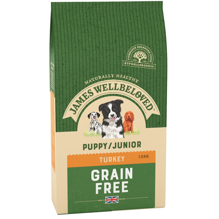 James Wellbeloved Grain Free Turkey & Vegetables Puppy/Junior 1.5kg - AUGUST SPECIAL OFFER - 20% OFF - Chestnut Mill