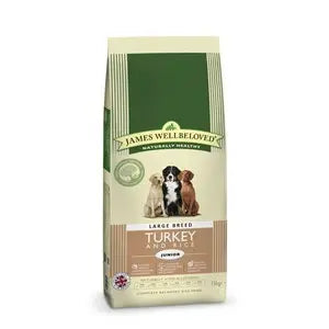 James Wellbeloved Junior Dog Large Breed - Turkey & Rice - 15 kg - SEPTEMBER SPECIAL OFFER - 11% OFF - Chestnut Mill