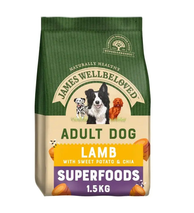 James Wellbeloved Superfoods Lamb with Sweet Potato & Chia Adult Food - Various Sizes - SEPTEMBER SPECIAL OFFER - 18% OFF - Chestnut Mill