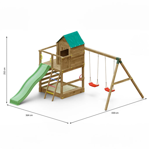 Jarcas Climbing Frame with Swing and Slide - Chestnut Mill