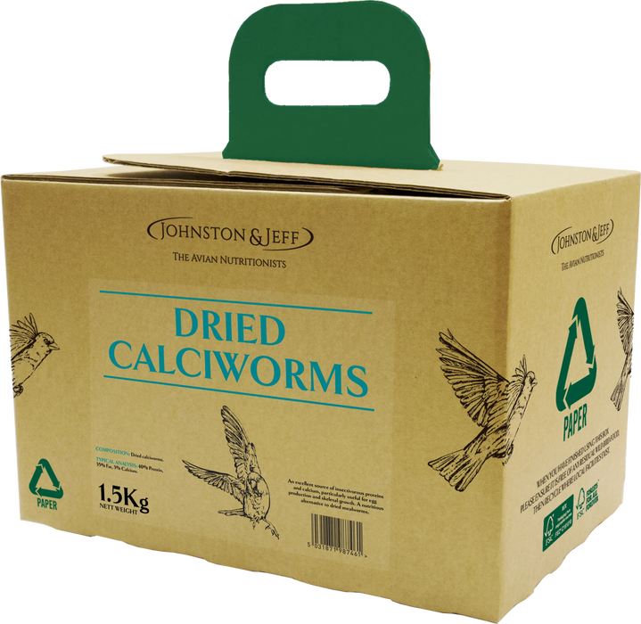 Johnston & Jeff Dried Calciworms in EcoBox - 1.5kg - Chestnut Mill