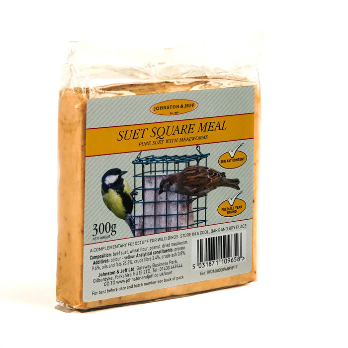 Johnston & Jeff Suet Blocks with Mealworms 24 x 300g - Chestnut Mill