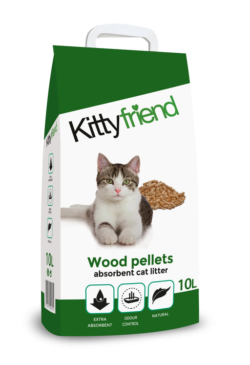 Kitty Friend Wood Pellets Cat Litter 10L - Chestnut Mill