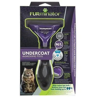 Furminator Undercoat De-Shedding Grooming Tool for Medium/Large Cats with Long Hair FURminator