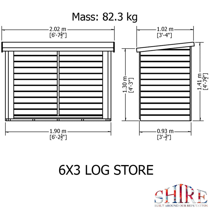 Large Heavy Duty Garden Log Store - Chestnut Mill