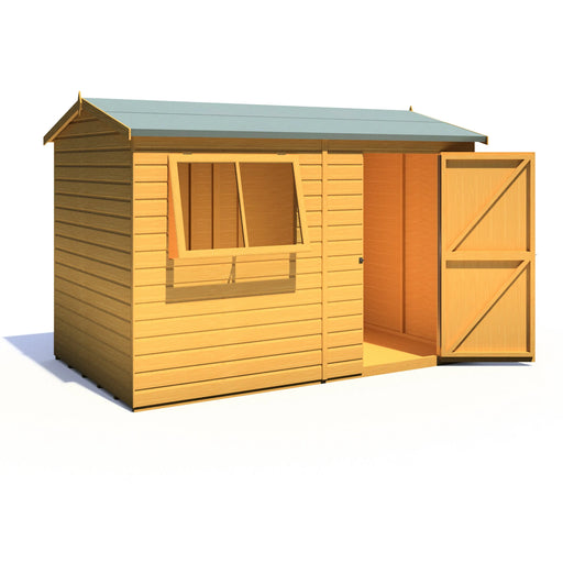 Lewis 10'x6' Single Door Shed Reverse Apex Style C - Chestnut Mill