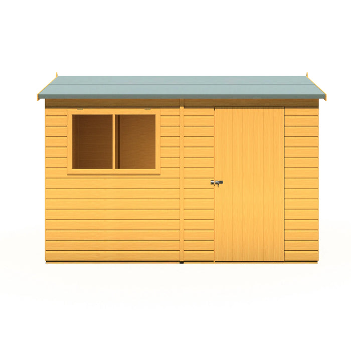 Lewis 10'x6' Single Door Shed Reverse Apex Style C - Chestnut Mill