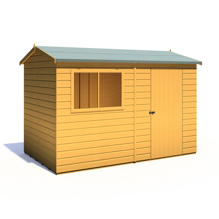 Lewis 10'x6' Single Door Shed Reverse Apex Style C - Chestnut Mill