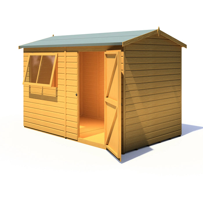 Lewis 10'x6' Single Door Shed Reverse Apex Style C - Chestnut Mill