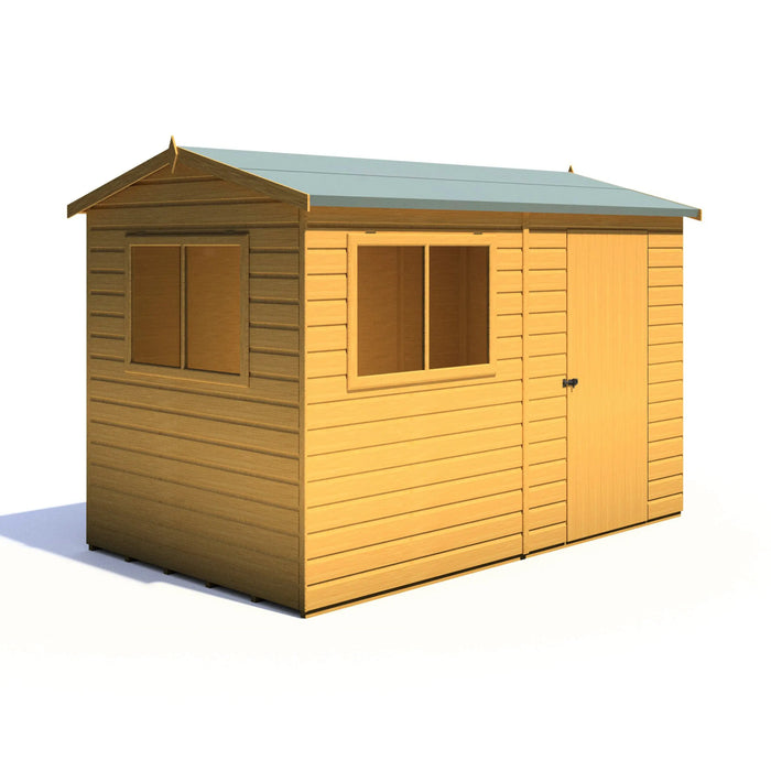 Lewis 10'x6' Single Door Shed Reverse Apex Style C - Chestnut Mill