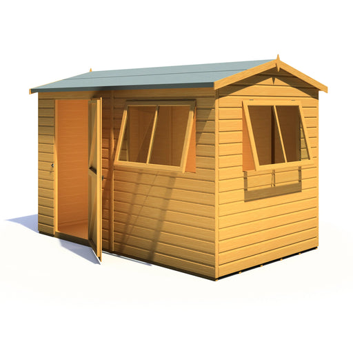 Lewis 10'x6' Single Door Shed Reverse Apex Style D - Chestnut Mill