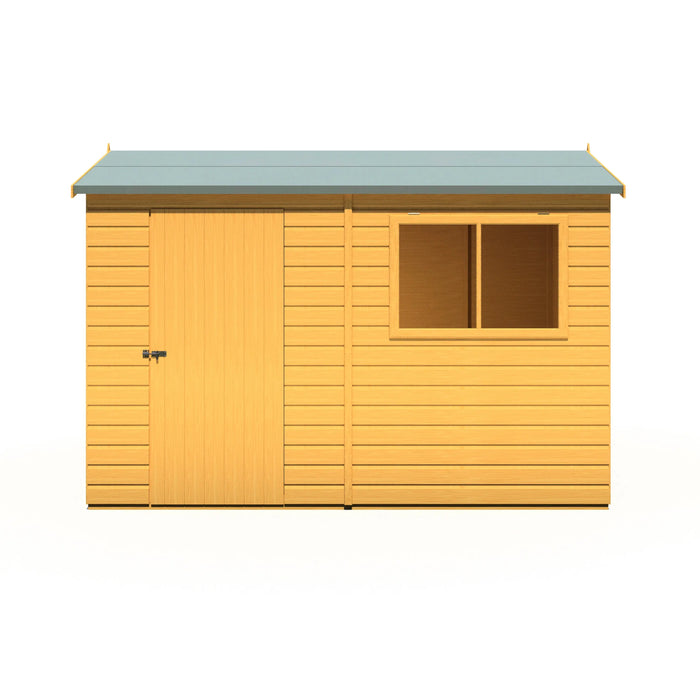 Lewis 10'x6' Single Door Shed Reverse Apex Style D - Chestnut Mill