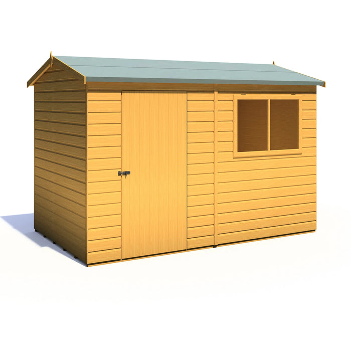 Lewis 10'x6' Single Door Shed Reverse Apex Style D - Chestnut Mill