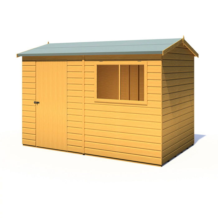 Lewis 10'x6' Single Door Shed Reverse Apex Style D - Chestnut Mill