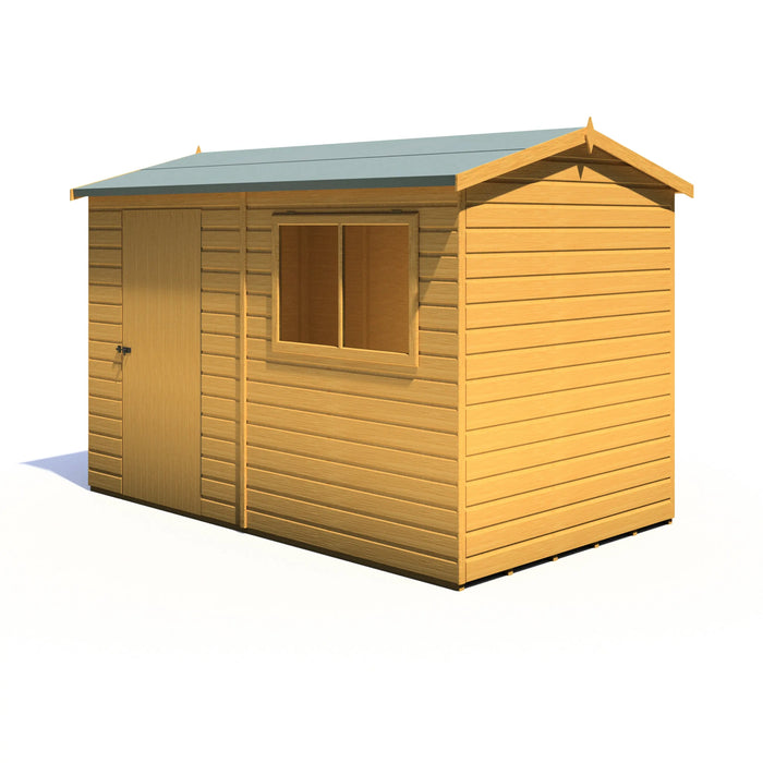 Lewis 10'x6' Single Door Shed Reverse Apex Style D - Chestnut Mill