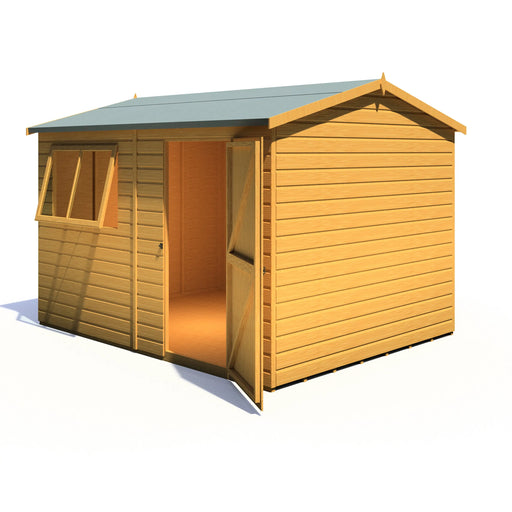 Lewis 10'x8' Single Door Shed  Reverse Apex Style C - Chestnut Mill