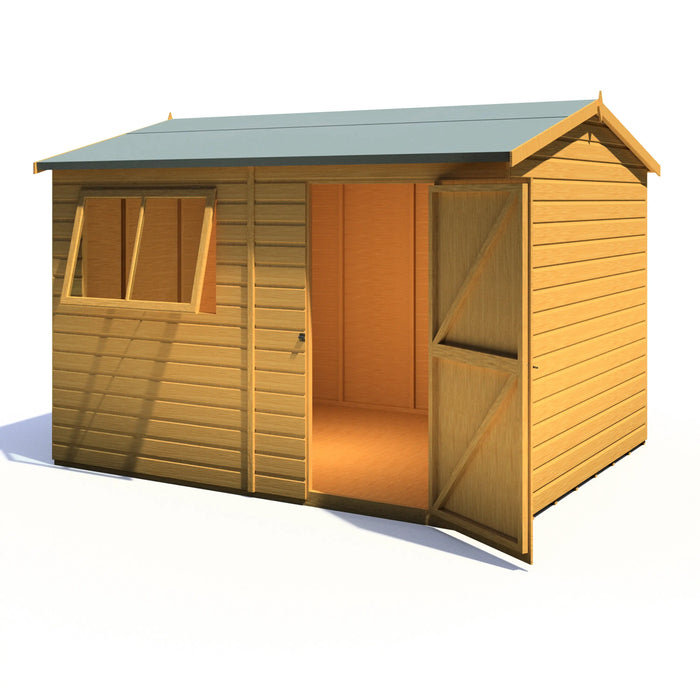 Lewis 10'x8' Single Door Shed  Reverse Apex Style C - Chestnut Mill