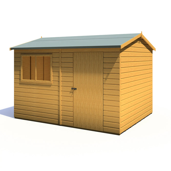 Lewis 10'x8' Single Door Shed  Reverse Apex Style C - Chestnut Mill