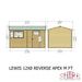 Lewis 12'x8' Single Door Shed Reverse Apex Style C - Chestnut Mill