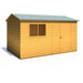 Lewis 12'x8' Single Door Shed Reverse Apex Style C - Chestnut Mill