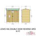 Lewis 4'x6' Double Door Shed Reverse Apex Style - Chestnut Mill