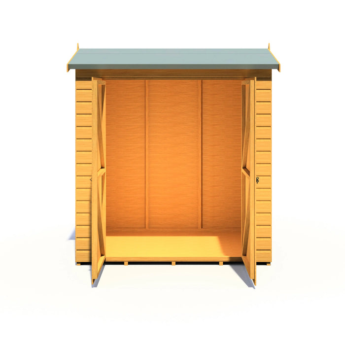 Lewis 4'x6' Double Door Shed Reverse Apex Style - Chestnut Mill