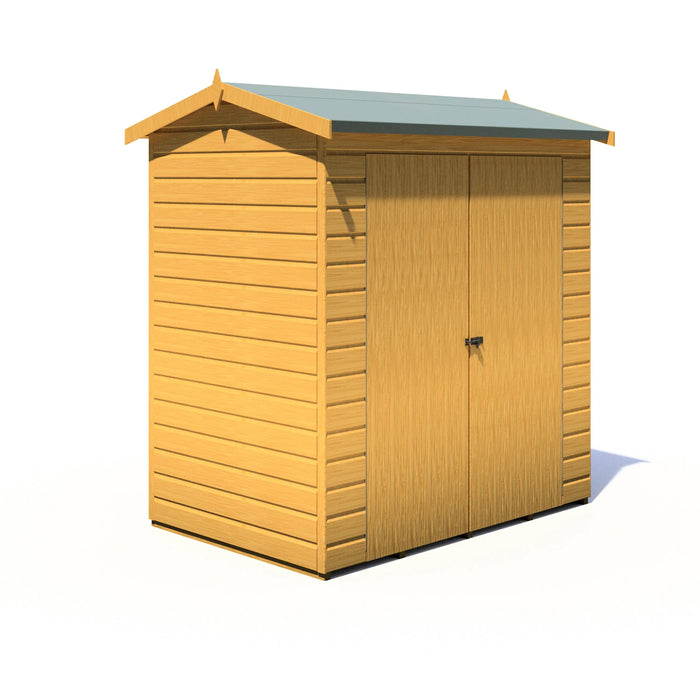 Lewis 4'x6' Double Door Shed Reverse Apex Style - Chestnut Mill