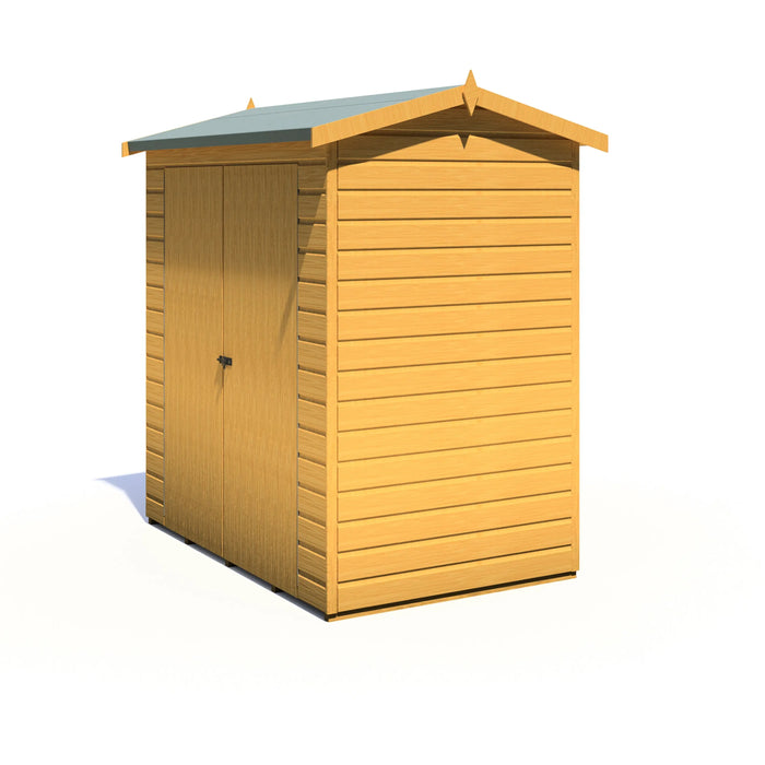 Lewis 4'x6' Double Door Shed Reverse Apex Style - Chestnut Mill