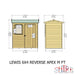 Lewis 6'x4' Single Door Shed Reverse Apex Style D - Chestnut Mill