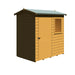 Lewis 6'x4' Single Door Shed Reverse Apex Style D - Chestnut Mill