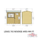 Lewis 7'x5' Single Door Shed Reverse Apex Style D - Chestnut Mill